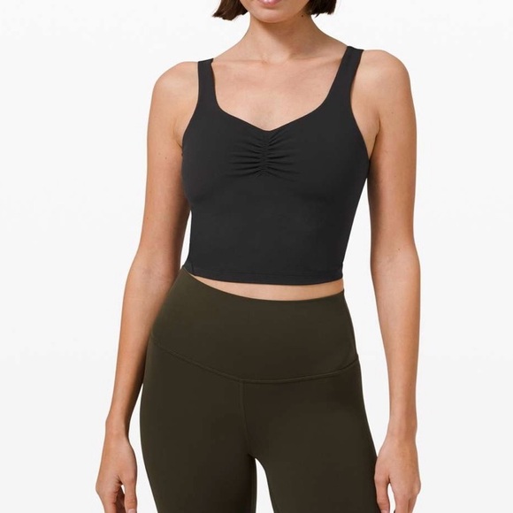 Lululemon Align Black Gathered Front Tank Top - 8 - Picture 1 of 8